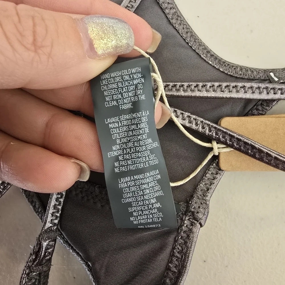 NWT Skims Micro Scoop Bikini Top Metallic Swim Women's Sz XXS.